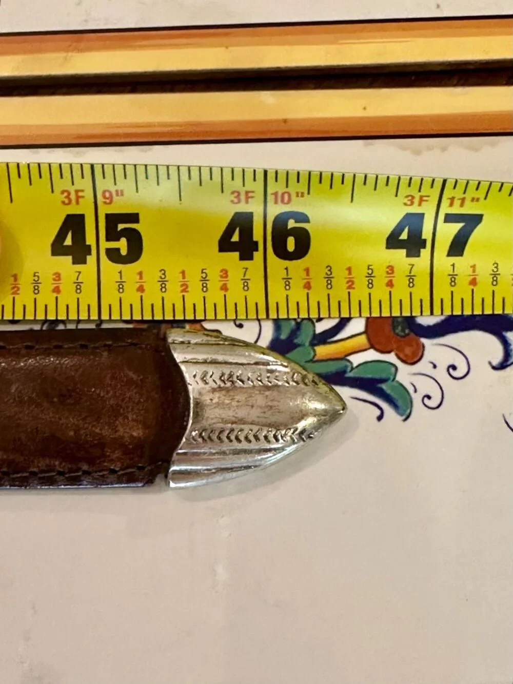 brown leather golf belt